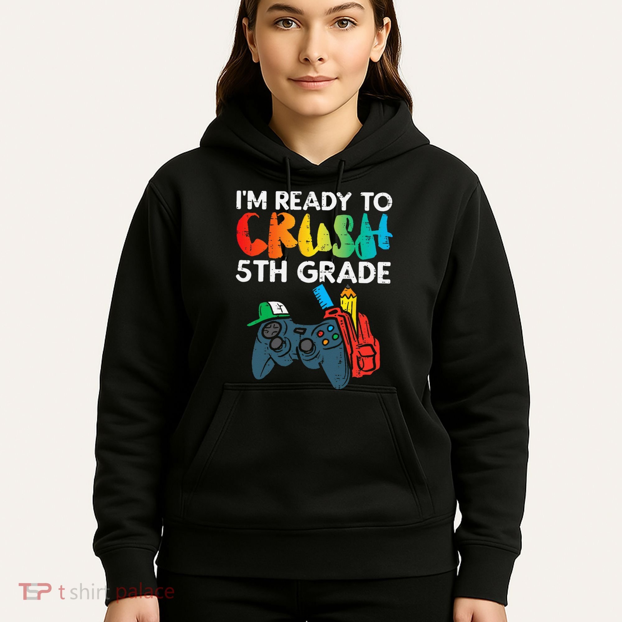 Ready To Crush 5th Grade Fifth Video Gamer Back School Hoodie