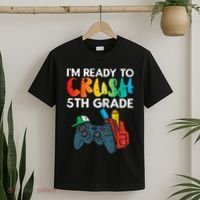 Ready To Crush 5th Grade Fifth Video Gamer Back School T-Shirt thumb 2