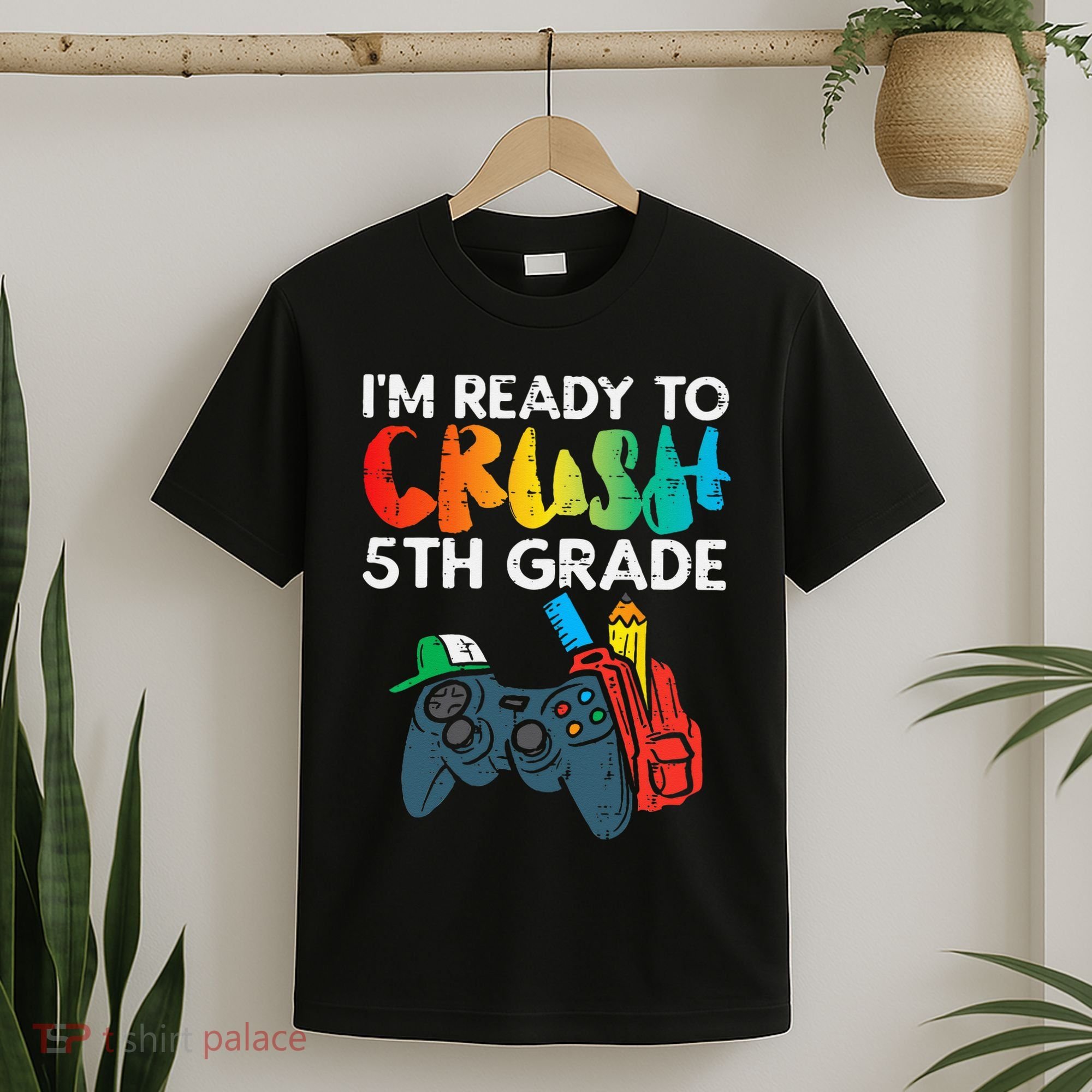 Ready To Crush 5th Grade Fifth Video Gamer Back School T-Shirt