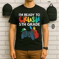 Ready To Crush 5th Grade Fifth Video Gamer Back School T-Shirt thumb 6