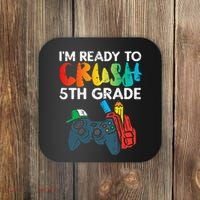 Ready To Crush 5th Grade Fifth Video Gamer Back School Coaster thumb 0