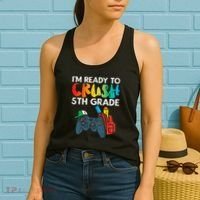 Ready To Crush 5th Grade Fifth Video Gamer Back School Women's Tank Top thumb 2