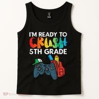 Ready To Crush 5th Grade Fifth Video Gamer Back School Tank Top thumb 2
