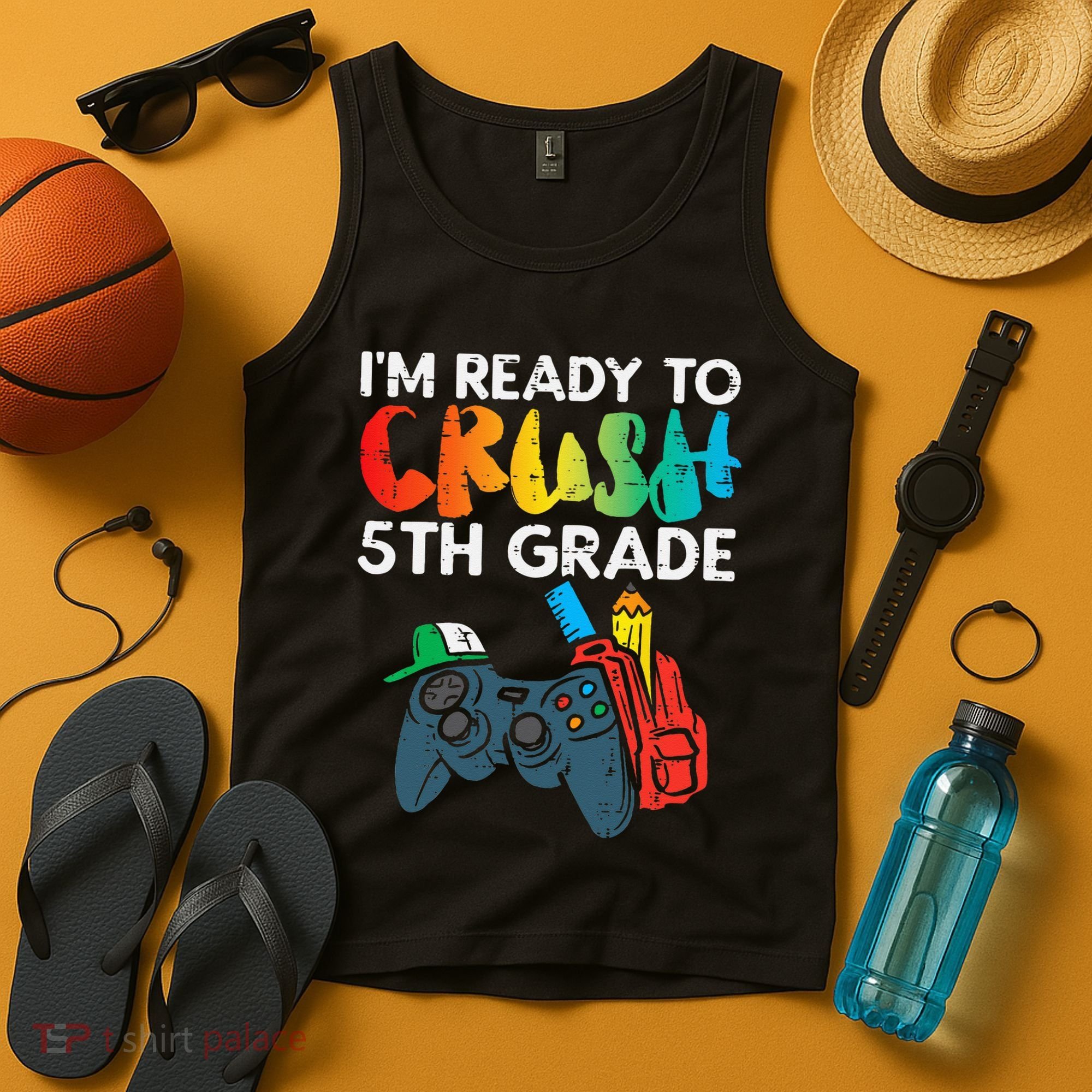 Ready To Crush 5th Grade Fifth Video Gamer Back School Tank Top