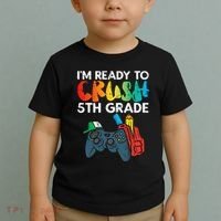 Ready To Crush 5th Grade Fifth Video Gamer Back School Toddler T-Shirt thumb 2