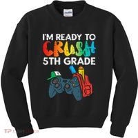 Ready To Crush 5th Grade Fifth Video Gamer Back School Kids Sweatshirt thumb 0