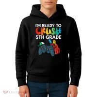 Ready To Crush 5th Grade Fifth Video Gamer Back School Kids Hoodie thumb 4