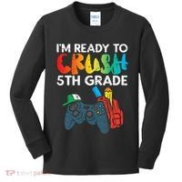 Ready To Crush 5th Grade Fifth Video Gamer Back School Kids Long Sleeve Shirt thumb 0