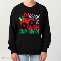 Ready To Crush First Grade 1st Day Of School Monster Truck Gift Women's Sweatshirt thumb 0