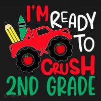 Ready To Crush First Grade 1st Day Of School Monster Truck Gift Doggie Tank thumb 4