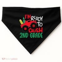 Ready To Crush First Grade 1st Day Of School Monster Truck Gift USA-Made Doggie Bandana thumb 0
