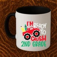 Ready To Crush First Grade 1st Day Of School Monster Truck Gift Coffee Mug thumb 2