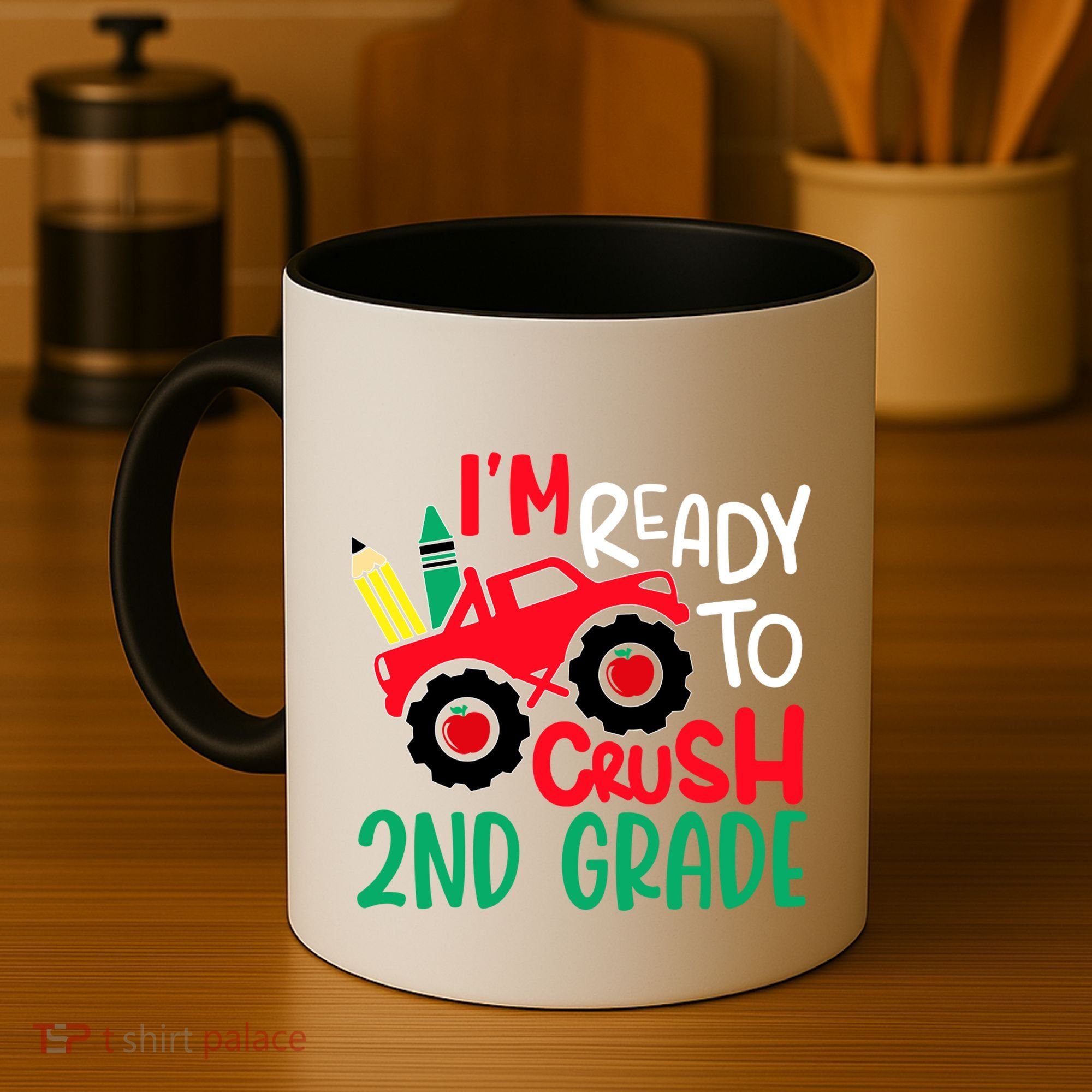 Ready To Crush First Grade 1st Day Of School Monster Truck Gift Coffee Mug
