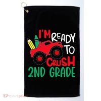 Ready To Crush First Grade 1st Day Of School Monster Truck Gift Golf Towel thumb 0