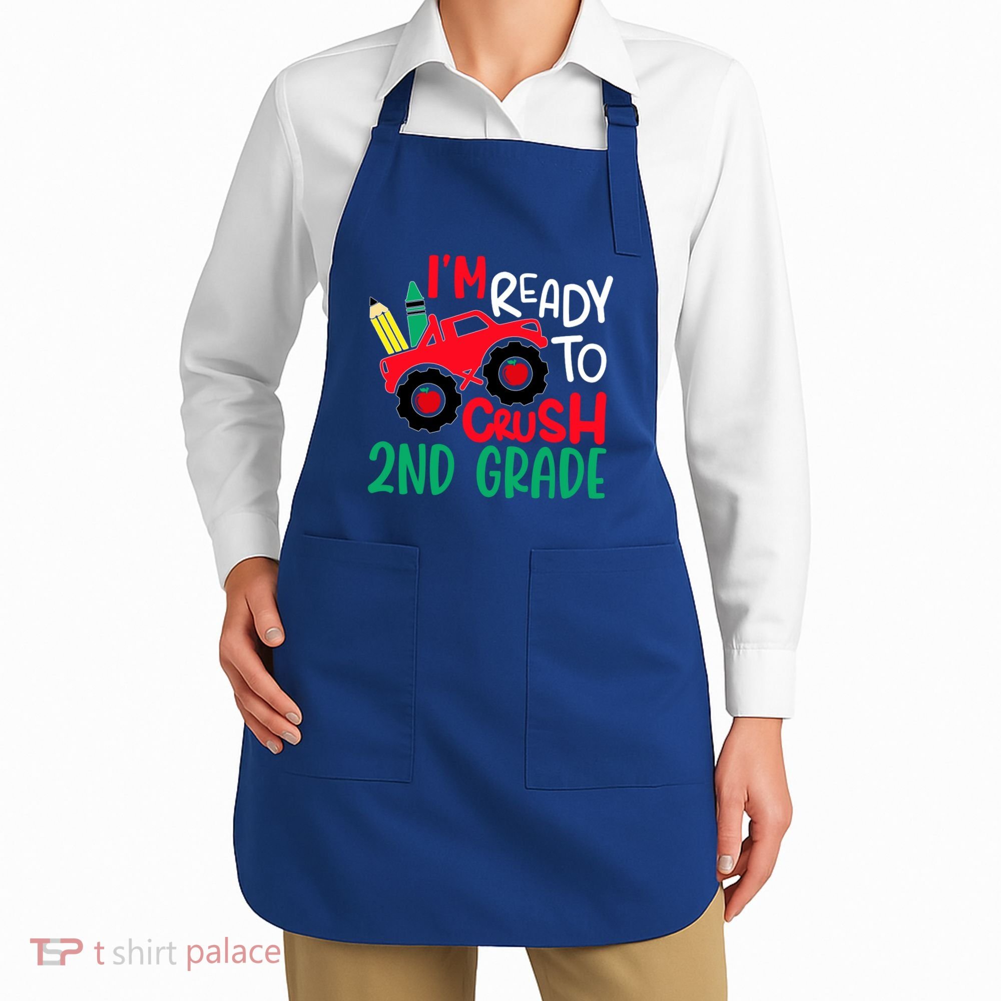 Ready To Crush First Grade 1st Day Of School Monster Truck Gift Apron