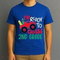Ready To Crush First Grade 1st Day Of School Monster Truck Gift T-Shirt thumb 3