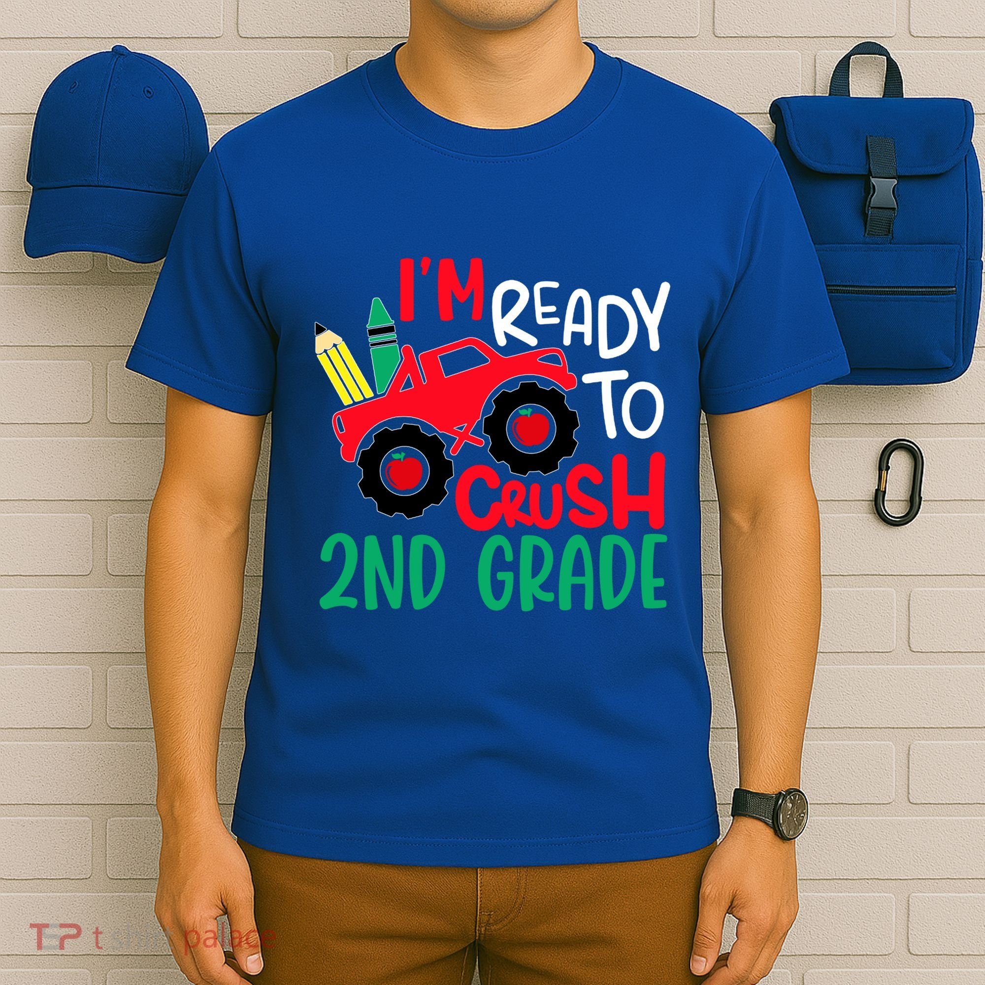 Ready To Crush First Grade 1st Day Of School Monster Truck Gift T-Shirt