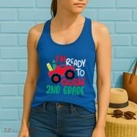 Ready To Crush First Grade 1st Day Of School Monster Truck Gift Women's Tank Top thumb 2