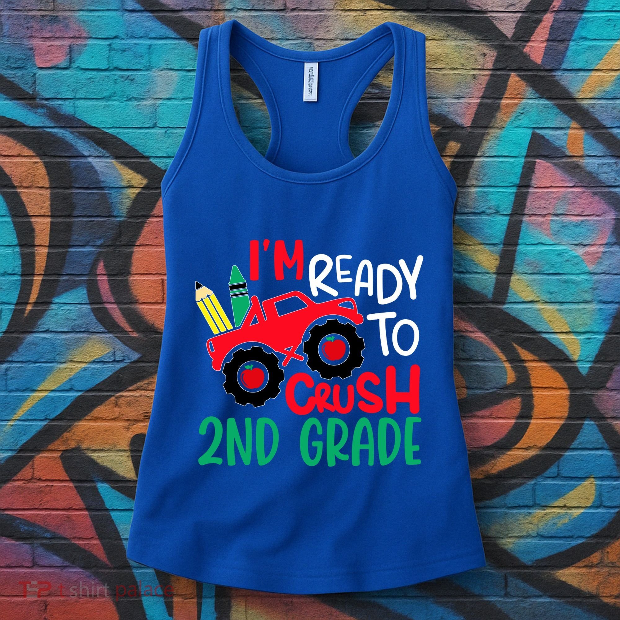 Ready To Crush First Grade 1st Day Of School Monster Truck Gift Women's Tank Top