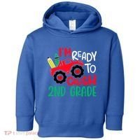 Ready To Crush First Grade 1st Day Of School Monster Truck Gift Toddler Hoodie thumb 0