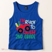Ready To Crush First Grade 1st Day Of School Monster Truck Gift Tank Top thumb 2