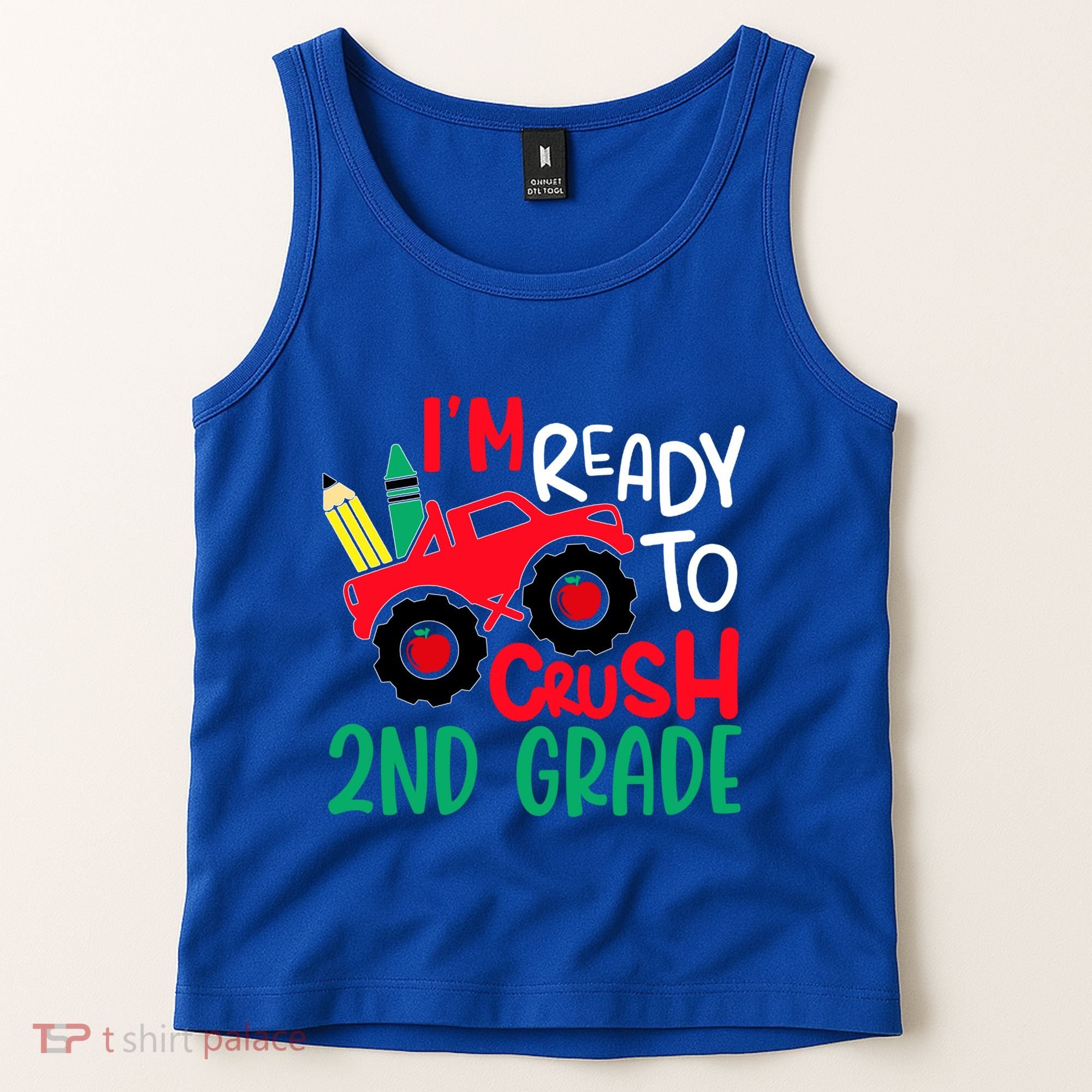 Ready To Crush First Grade 1st Day Of School Monster Truck Gift Tank Top
