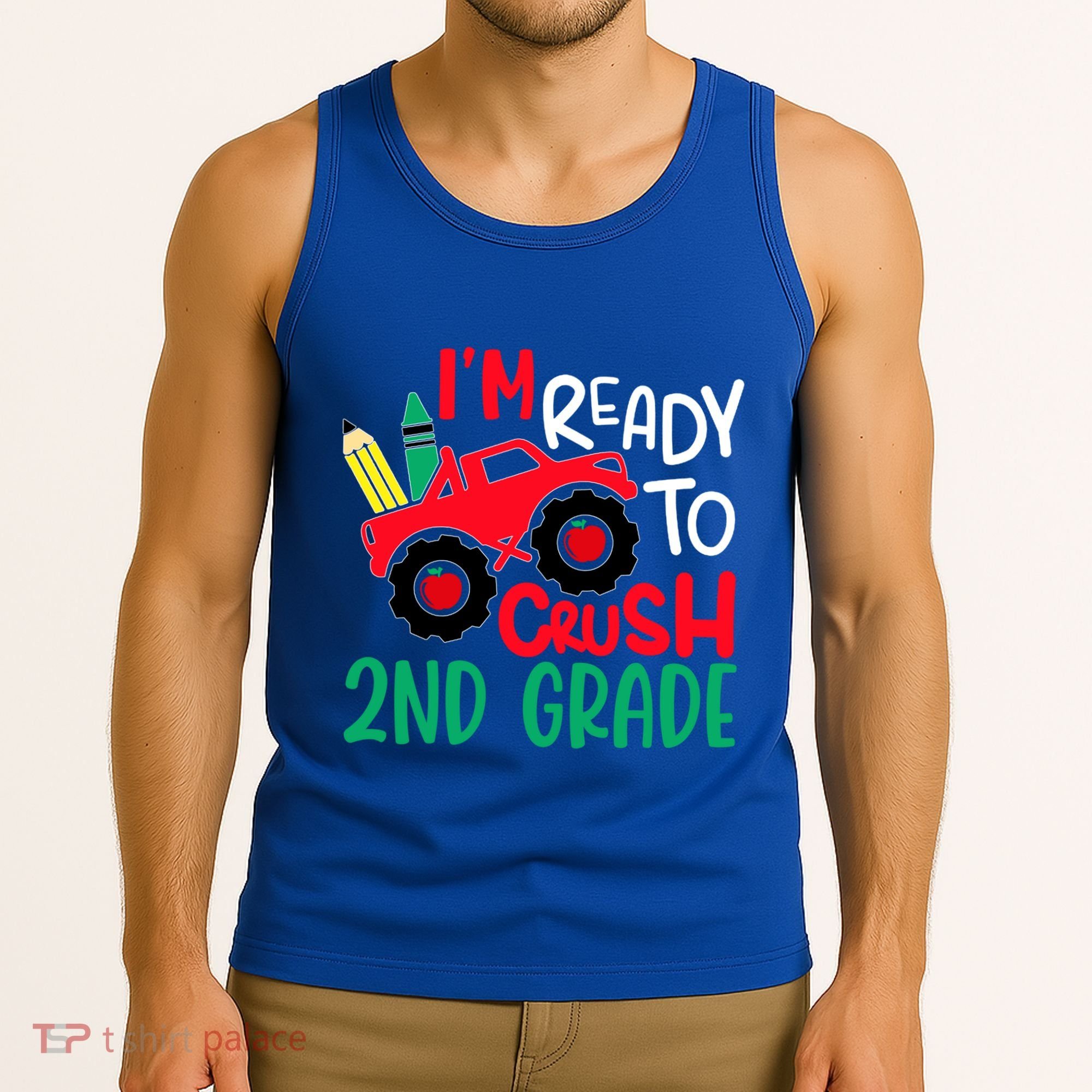Ready To Crush First Grade 1st Day Of School Monster Truck Gift Tank Top