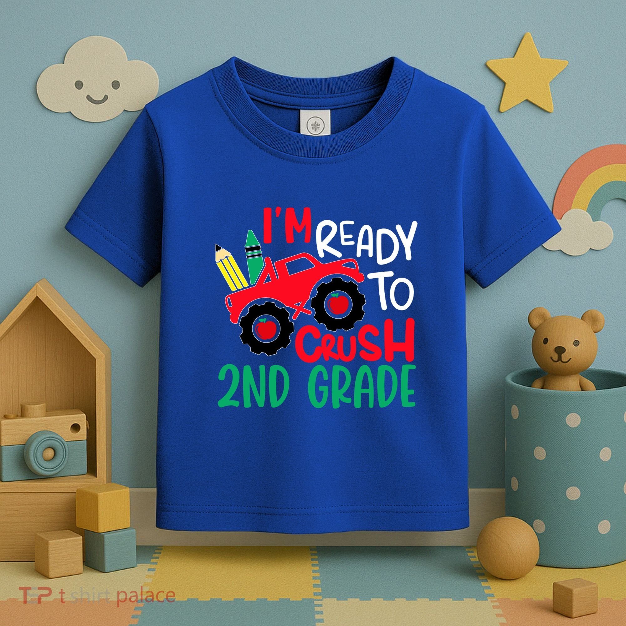 Ready To Crush First Grade 1st Day Of School Monster Truck Gift Toddler T-Shirt