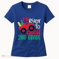 Ready To Crush First Grade 1st Day Of School Monster Truck Gift Women's T-Shirt thumb 0