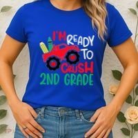 Ready To Crush First Grade 1st Day Of School Monster Truck Gift Women's T-Shirt thumb 2