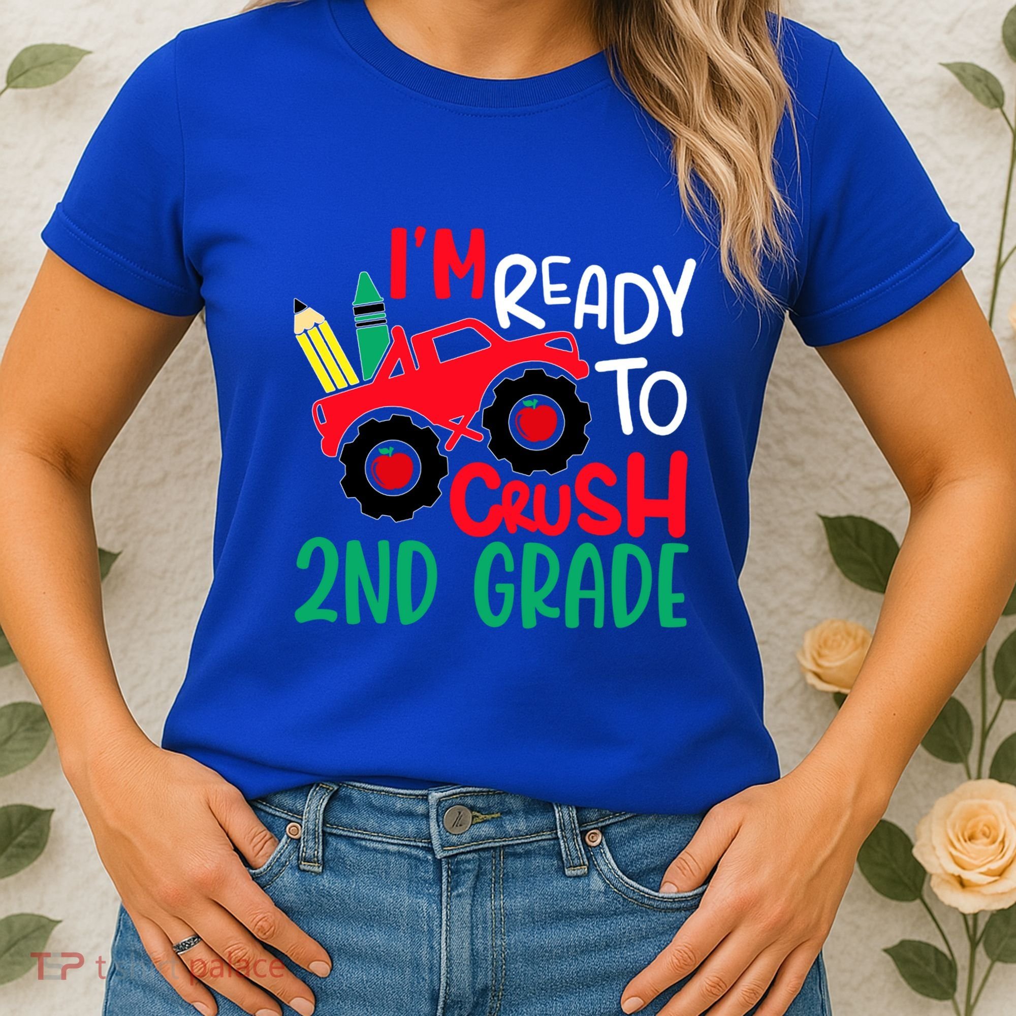 Ready To Crush First Grade 1st Day Of School Monster Truck Gift Women's T-Shirt