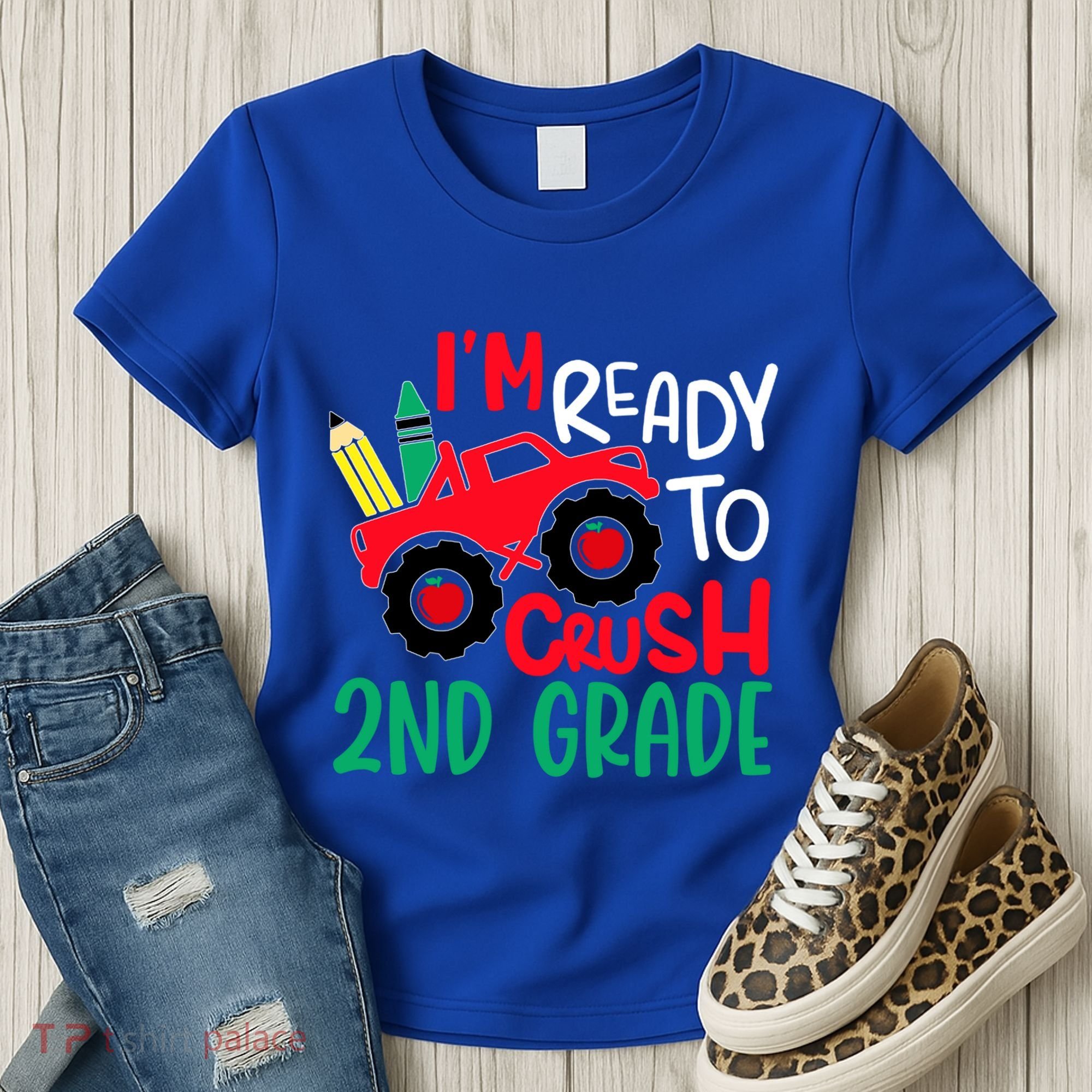 Ready To Crush First Grade 1st Day Of School Monster Truck Gift Women's T-Shirt