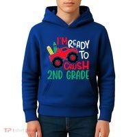 Ready To Crush First Grade 1st Day Of School Monster Truck Gift Kids Hoodie thumb 4