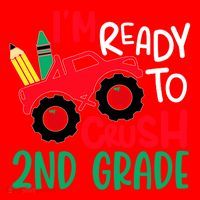 Ready To Crush First Grade 1st Day Of School Monster Truck Gift Santa Hat thumb 1