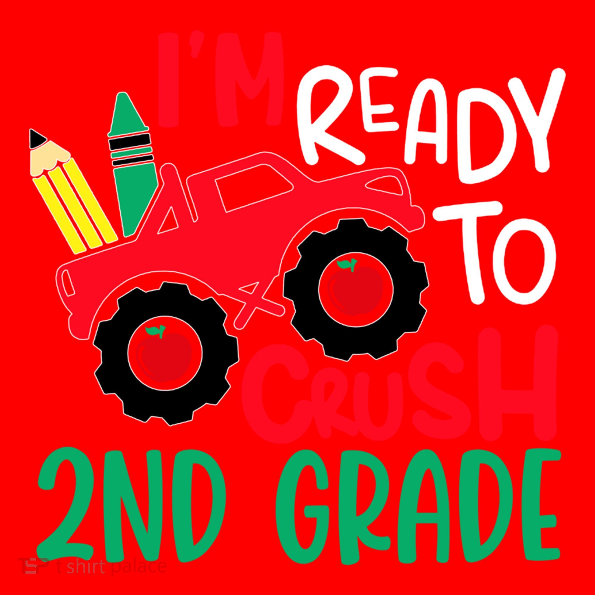 Ready To Crush First Grade 1st Day Of School Monster Truck Gift Santa Hat