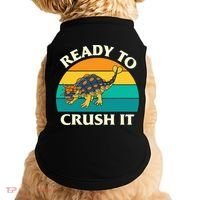 Ready To Crush It Dinosaur Dino Paleontologist Ankylosaurus Doggie Tank thumb 0