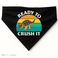 Ready To Crush It Dinosaur Dino Paleontologist Ankylosaurus USA-Made Doggie Bandana thumb 0