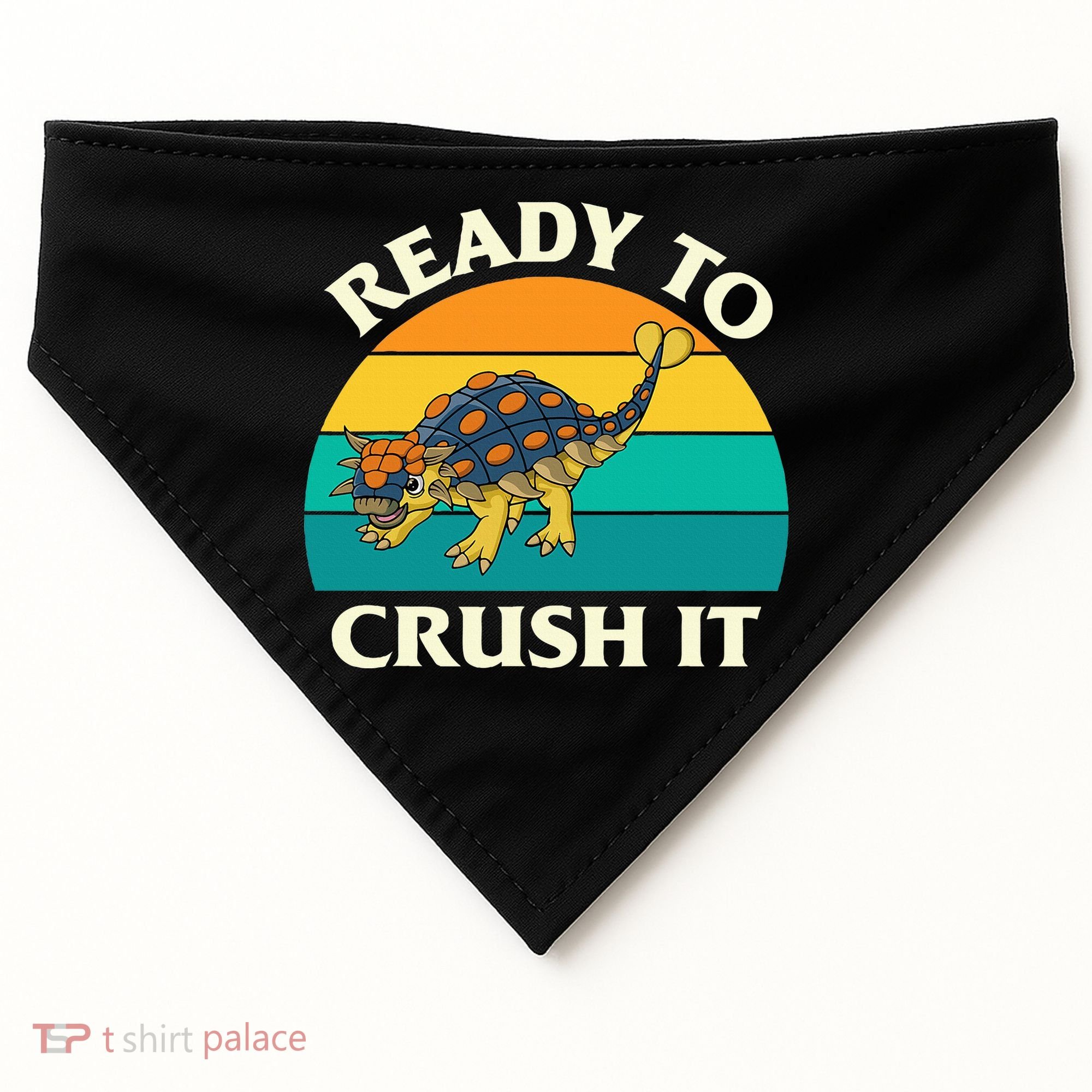 Ready To Crush It Dinosaur Dino Paleontologist Ankylosaurus USA-Made Doggie Bandana