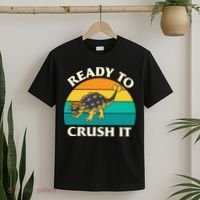 Ready To Crush It Dinosaur Dino Paleontologist Ankylosaurus T-Shirt thumb 2