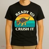 Ready To Crush It Dinosaur Dino Paleontologist Ankylosaurus T-Shirt thumb 3