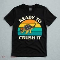 Ready To Crush It Dinosaur Dino Paleontologist Ankylosaurus T-Shirt thumb 5