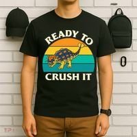 Ready To Crush It Dinosaur Dino Paleontologist Ankylosaurus T-Shirt thumb 6