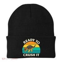 Ready To Crush It Dinosaur Dino Paleontologist Ankylosaurus Beanie thumb 0
