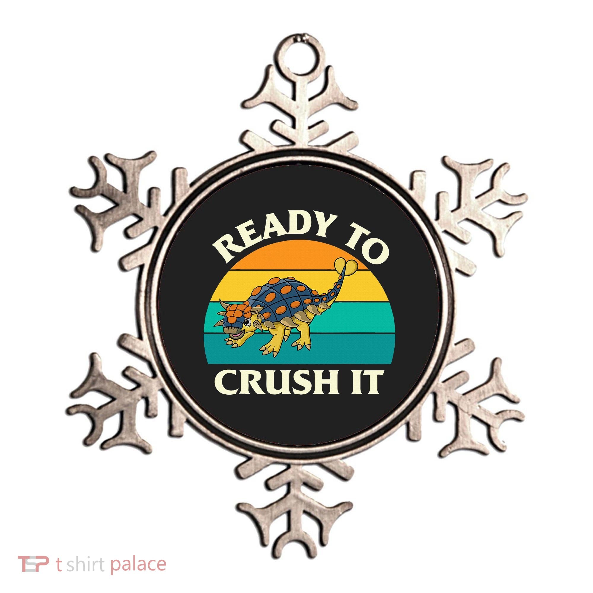 Ready To Crush It Dinosaur Dino Paleontologist Ankylosaurus Ornament