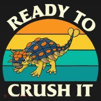 Ready To Crush It Dinosaur Dino Paleontologist Ankylosaurus Ornament thumb 1