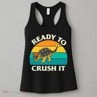 Ready To Crush It Dinosaur Dino Paleontologist Ankylosaurus Women's Tank Top thumb 3