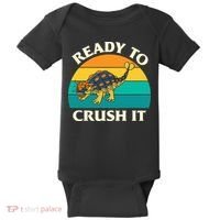 Ready To Crush It Dinosaur Dino Paleontologist Ankylosaurus Baby Bodysuit thumb 0