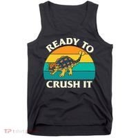 Ready To Crush It Dinosaur Dino Paleontologist Ankylosaurus Tank Top thumb 0