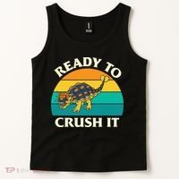 Ready To Crush It Dinosaur Dino Paleontologist Ankylosaurus Tank Top thumb 2