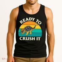 Ready To Crush It Dinosaur Dino Paleontologist Ankylosaurus Tank Top thumb 3